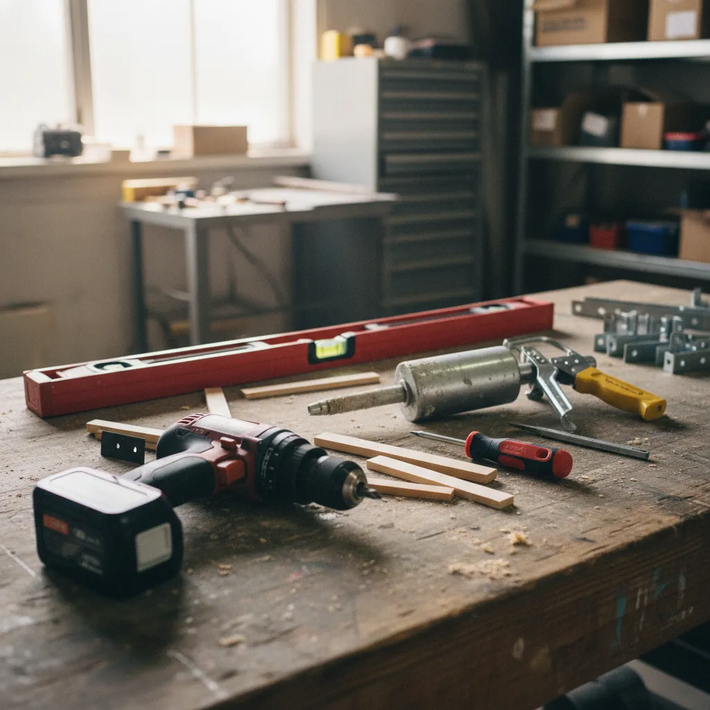 L'outillage complet nécessaire pour installer une porte d'entrée soi-même