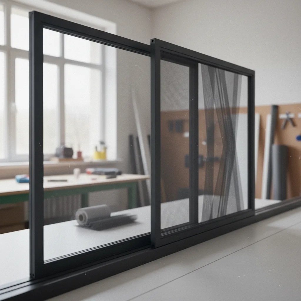 Comparaison entre une moustiquaire coulissante classique et un modèle plissé en accordéon