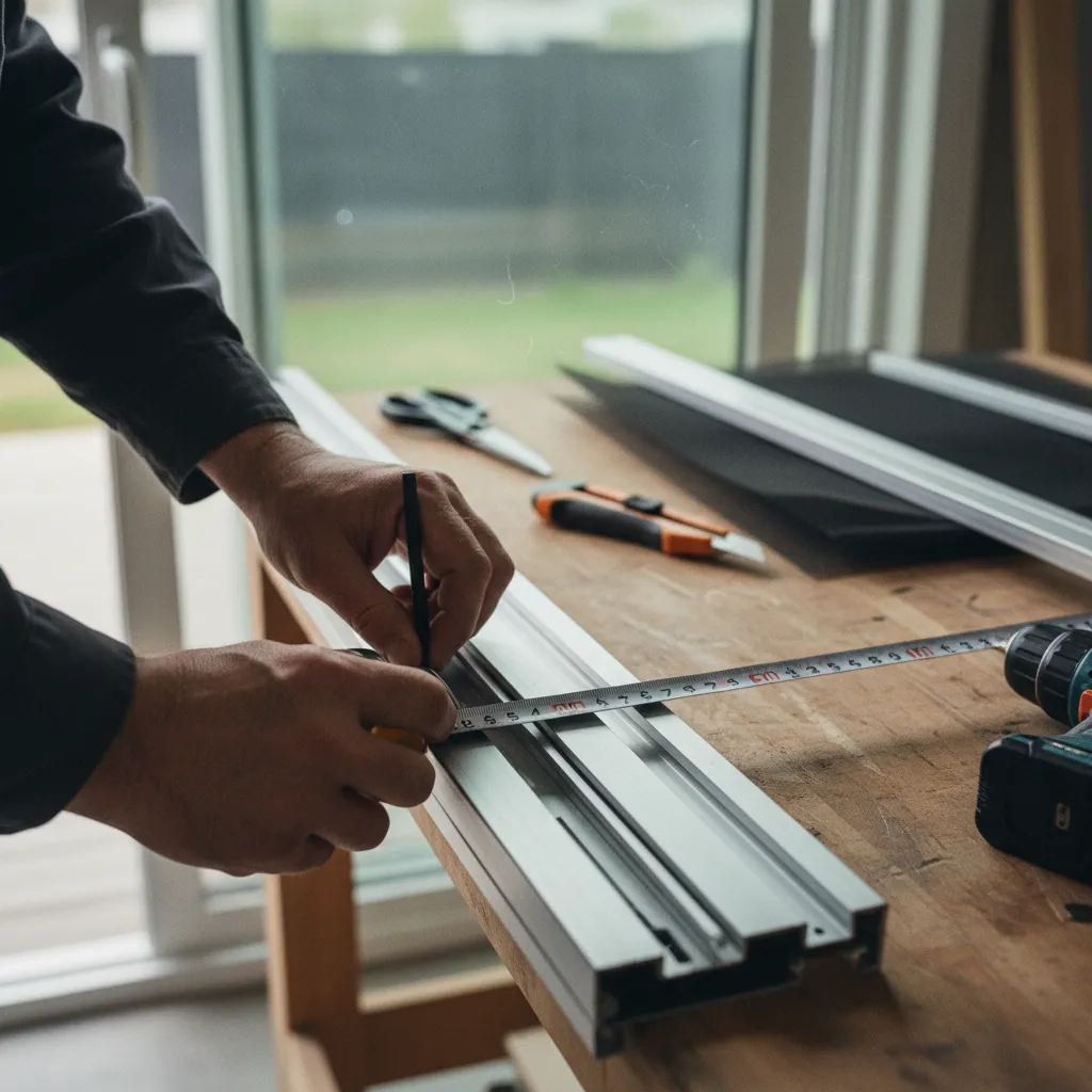 Prise de mesures précise du rail de la baie vitrée avant commande de la moustiquaire