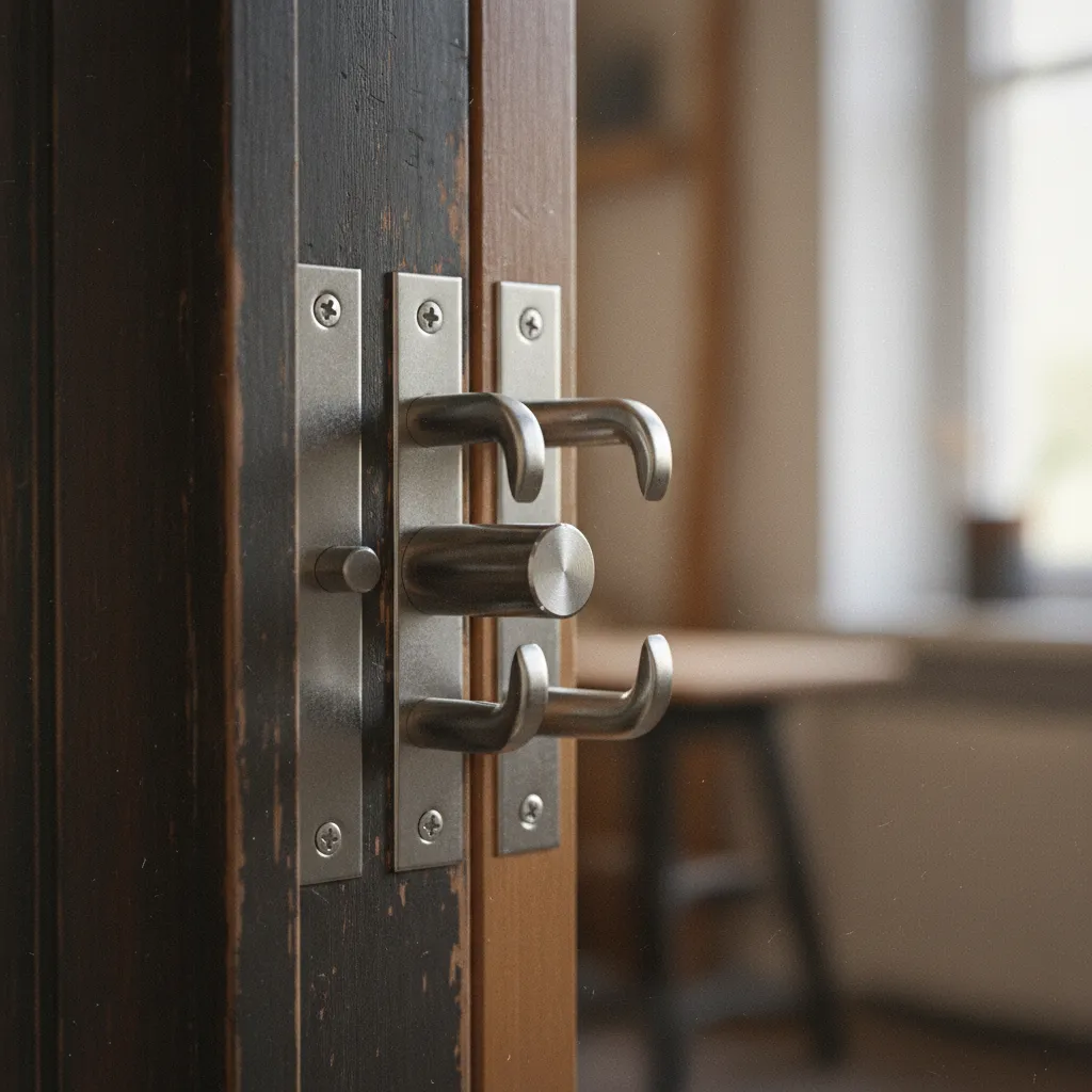 Mécanisme de serrure multipoints certifiée A2P avec trois points de verrouillage engagés