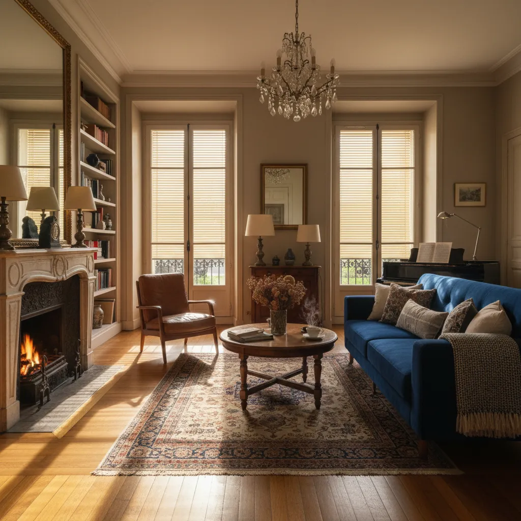 Volets roulants rénovation en position intermédiaire filtrant la lumière naturelle