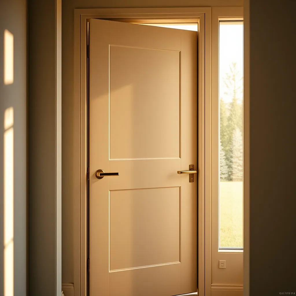 Porte blindée posée avec habillage intérieur soigné dans l'entrée d'une maison