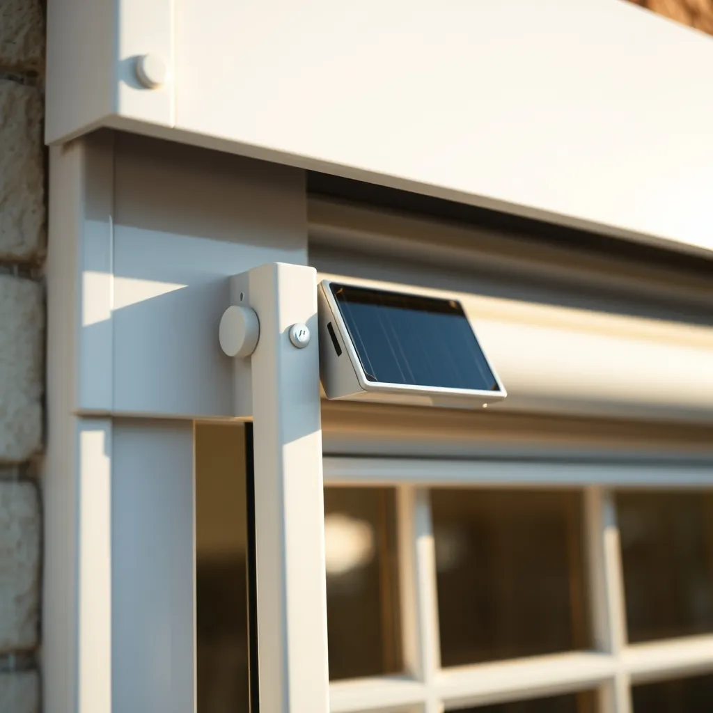 Le panneau solaire intégré au coffre du volet roulant capte l'énergie nécessaire au fonctionnement