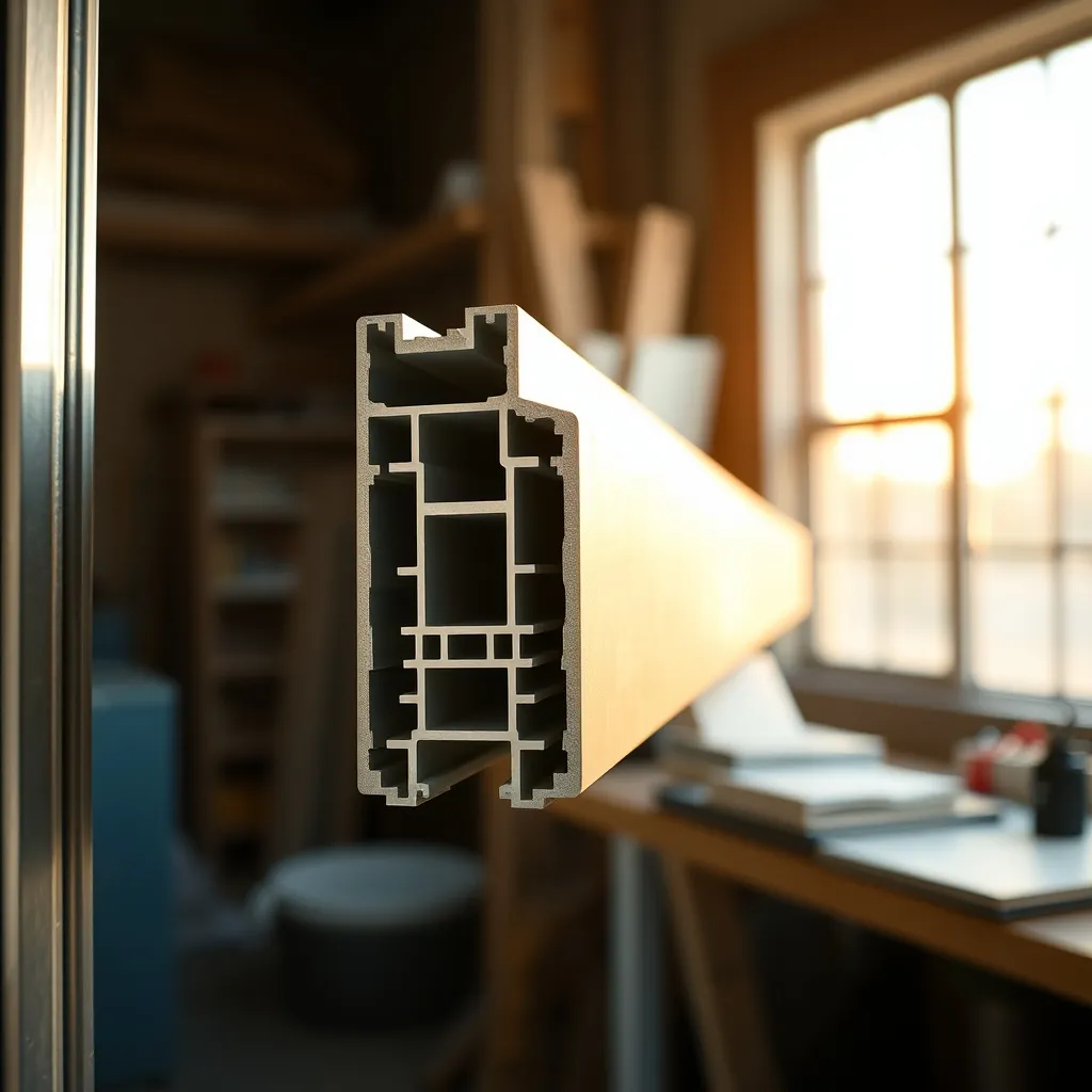 Détail d'un profilé aluminium à rupture de pont thermique en atelier
