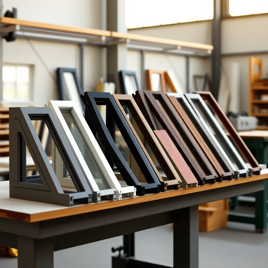 Échantillons de profilés aluminium thermolaqués dans différentes teintes RAL