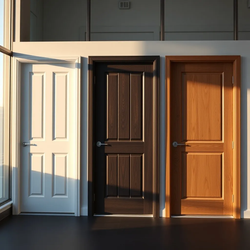 Comparatif visuel des trois principaux matériaux de portes d'entrée : PVC, aluminium et bois massif