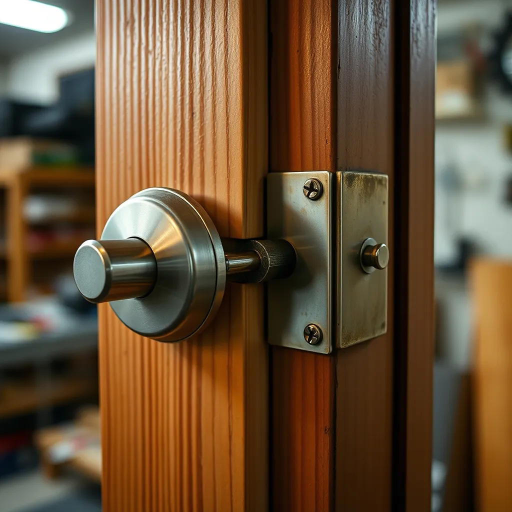 Détail d'une serrure multipoints lors de l'installation sur une porte d'entrée sécurisée