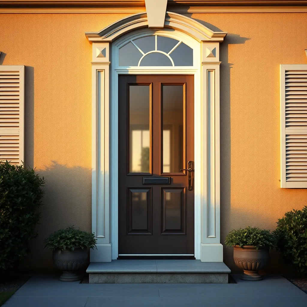 Porte d'entrée vitrée en aluminium après pose complète sur une maison rénovée