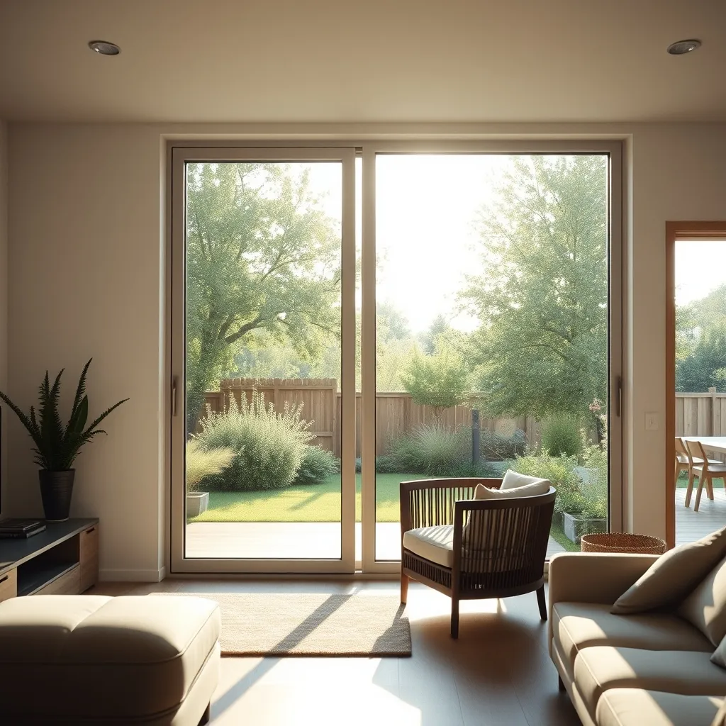 Baie vitrée coulissante en aluminium avec profilés fins maximisant la surface vitrée