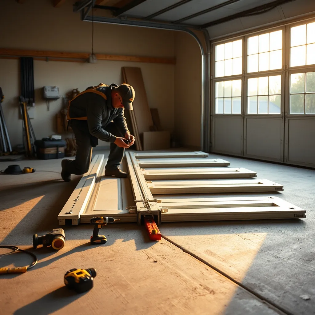 Assemblage des charnières sur les panneaux de porte de garage sectionnelle