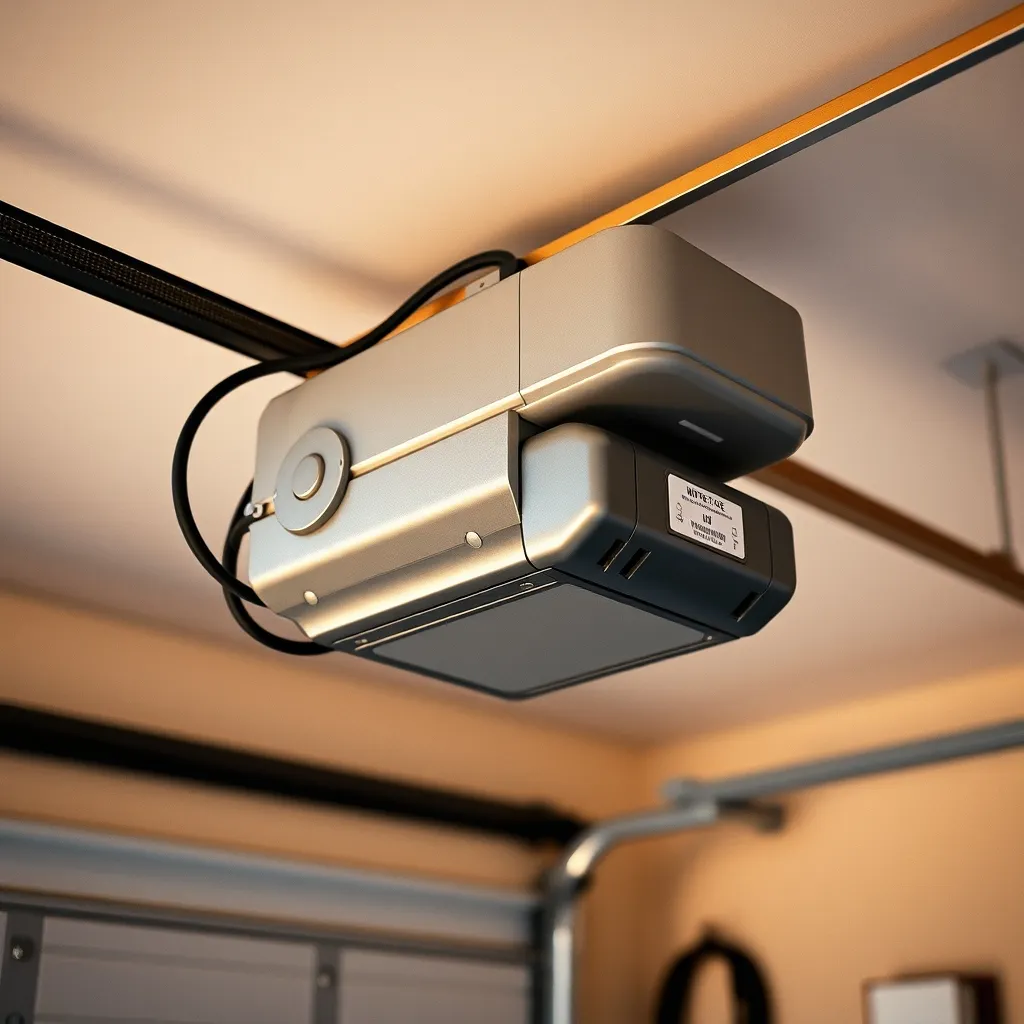 Moteur de porte de garage sectionnelle fixé au rail de plafond avec commande murale