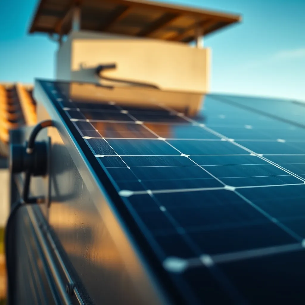 Panneau solaire intégré au coffre du volet roulant Bubendorff assurant l'alimentation de la batterie
