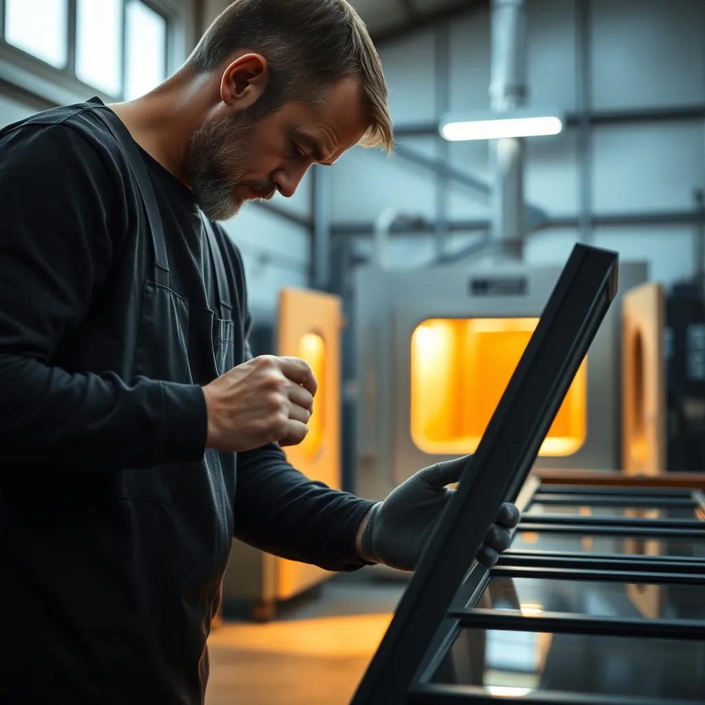 Contrôle qualité des profilés aluminium après thermolaquage en atelier