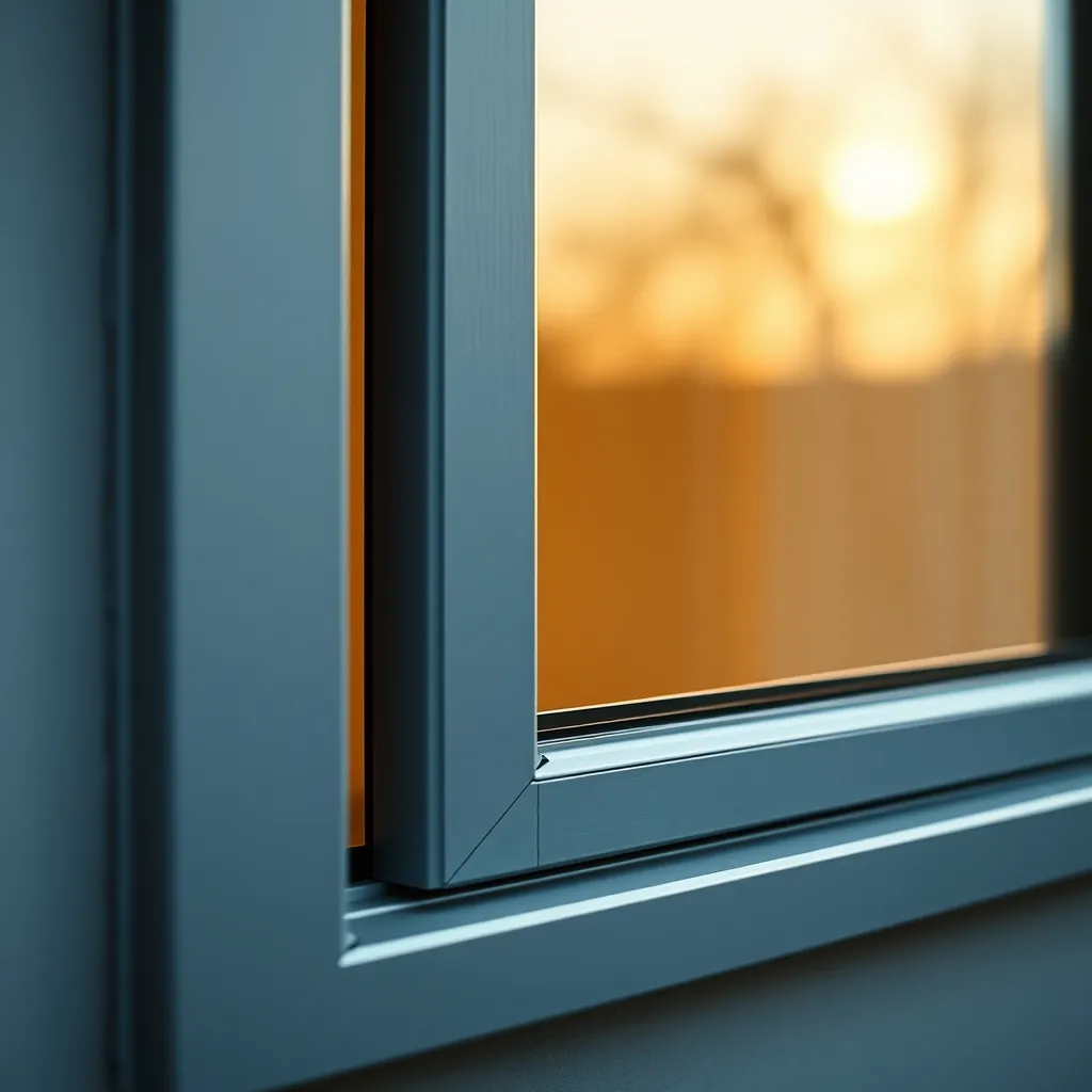 Détail d'une menuiserie aluminium bicolore : gris anthracite à l'extérieur, blanc pur à l'intérieur