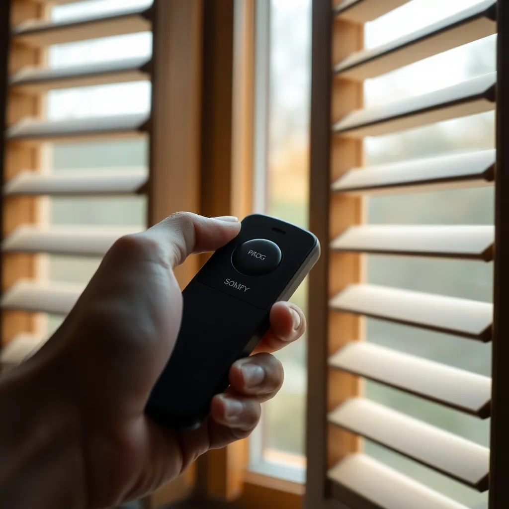 Télécommande Somfy utilisée pour la programmation d'un volet battant