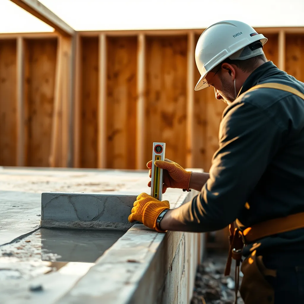 Vérification au niveau du rejingot coulé en place lors de la construction