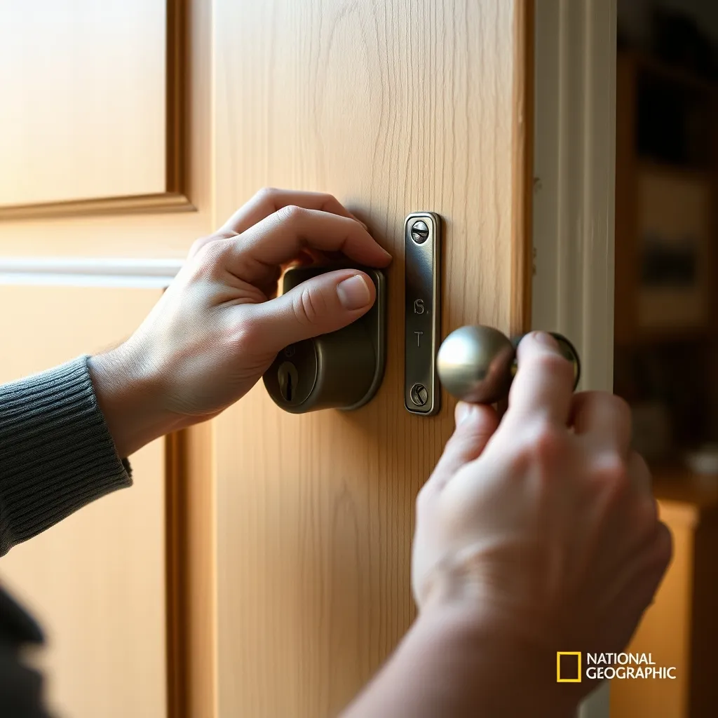 Installation d'une serrure 3 points sur une porte d'entrée en bois
