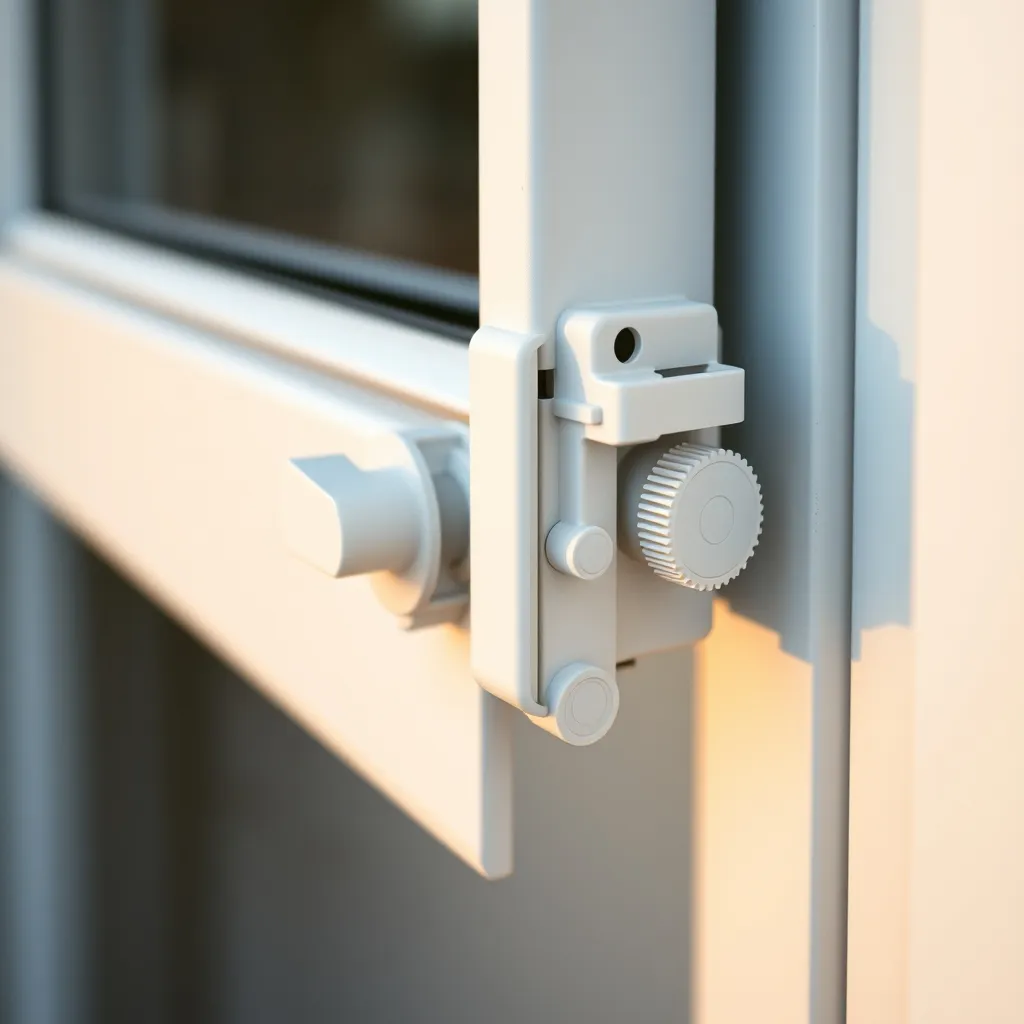 Galets excentriques de compression sur la tranche d'un vantail PVC