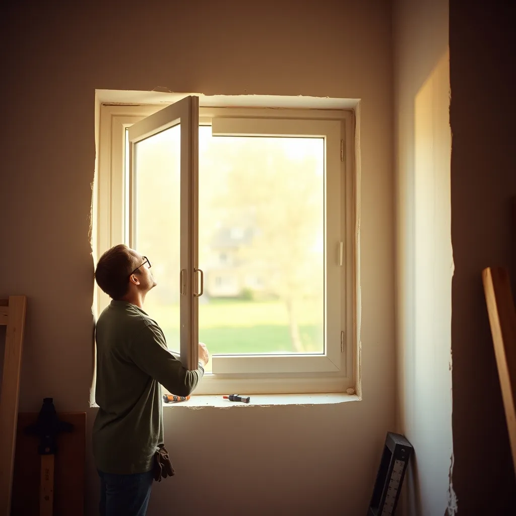 Pose d'une fenêtre PVC double vitrage en rénovation par un artisan qualifié