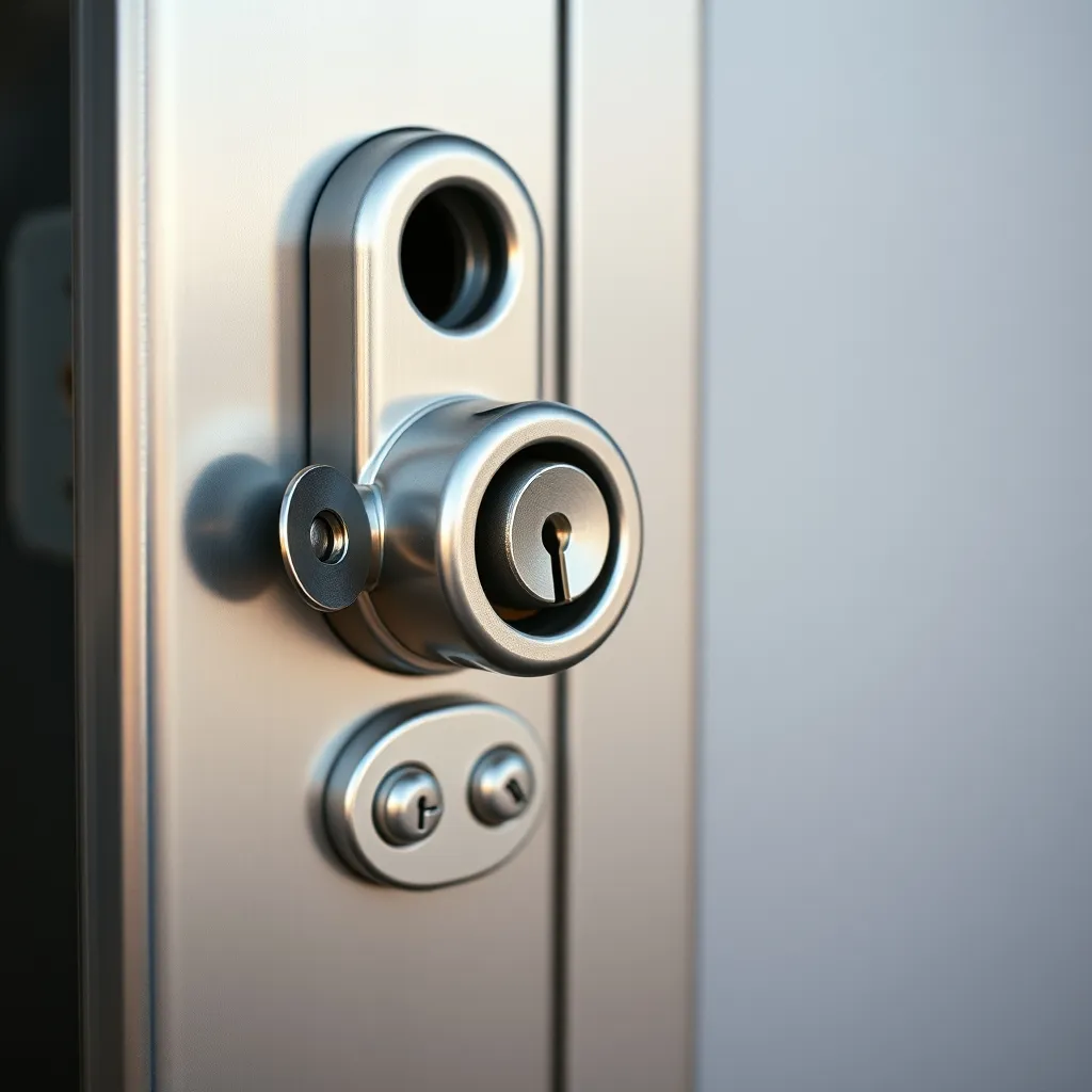 Détail d'une serrure multipoints certifiée A2P sur porte blindée