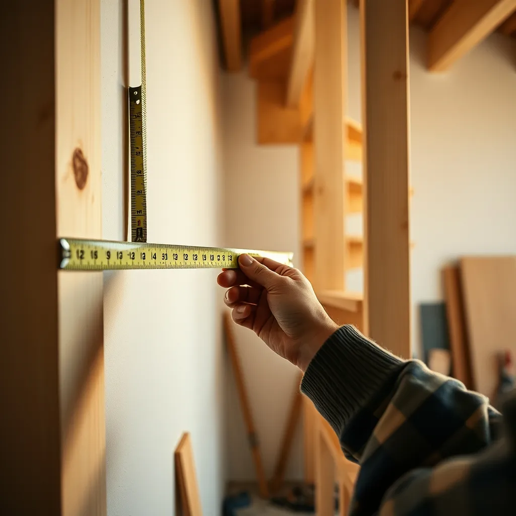 Prise de mesures précise de la trémie d'escalier avant fabrication du claustra