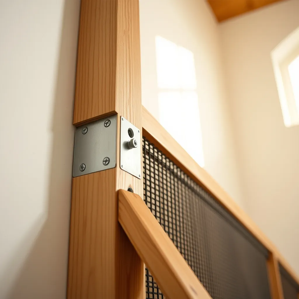 Fixation du claustra directement sur le limon d'escalier sans percer le sol