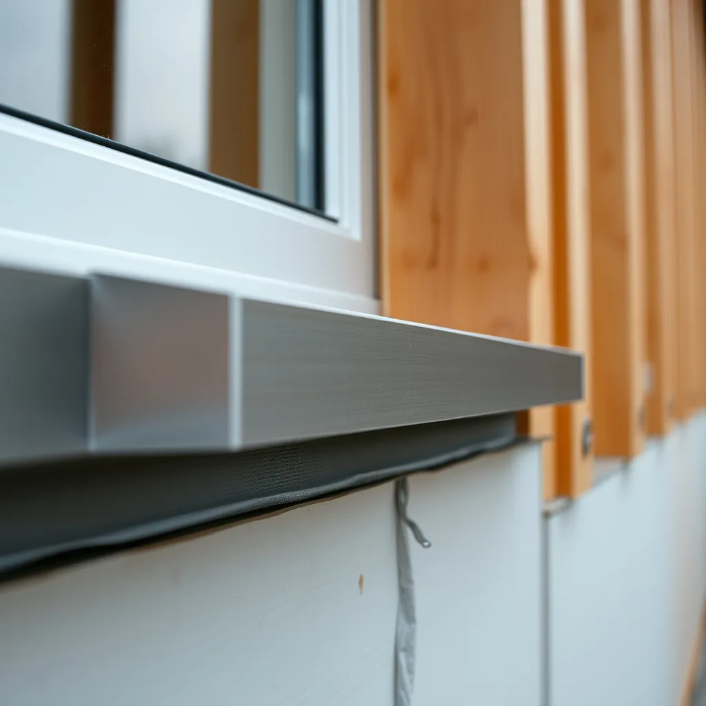 Mise en place d'un appui de fenêtre en aluminium laqué sur ossature bois avec pente d'évacuation