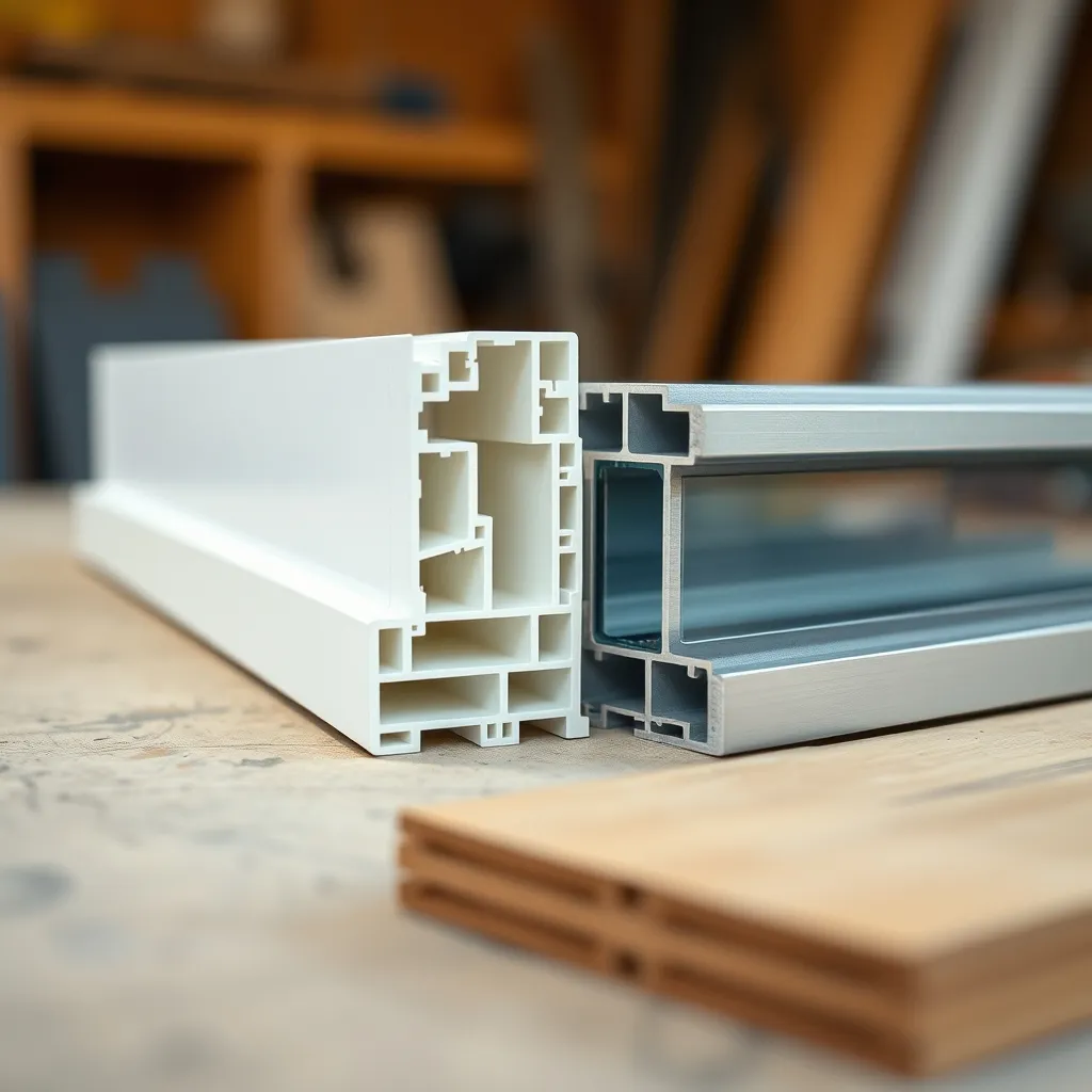 Profilés PVC multi-chambres et aluminium à rupture de pont thermique en coupe