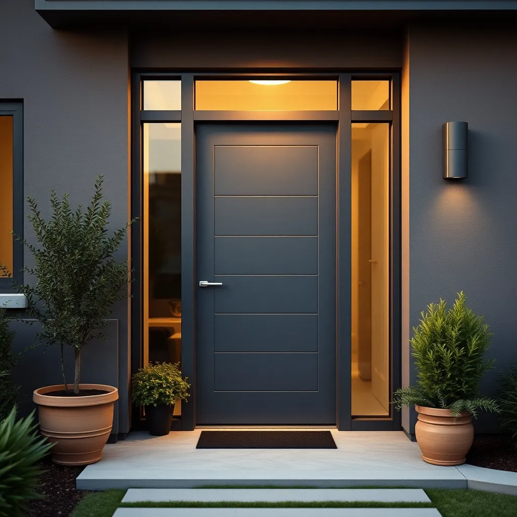 Porte d'entrée aluminium gris anthracite : robustesse et design contemporain