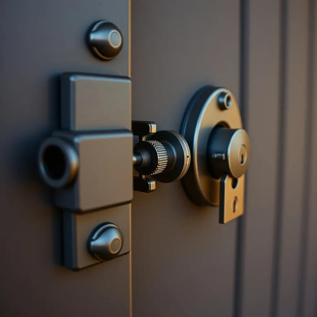 Mécanisme de serrure multipoints déployé sur une porte blindée résidentielle