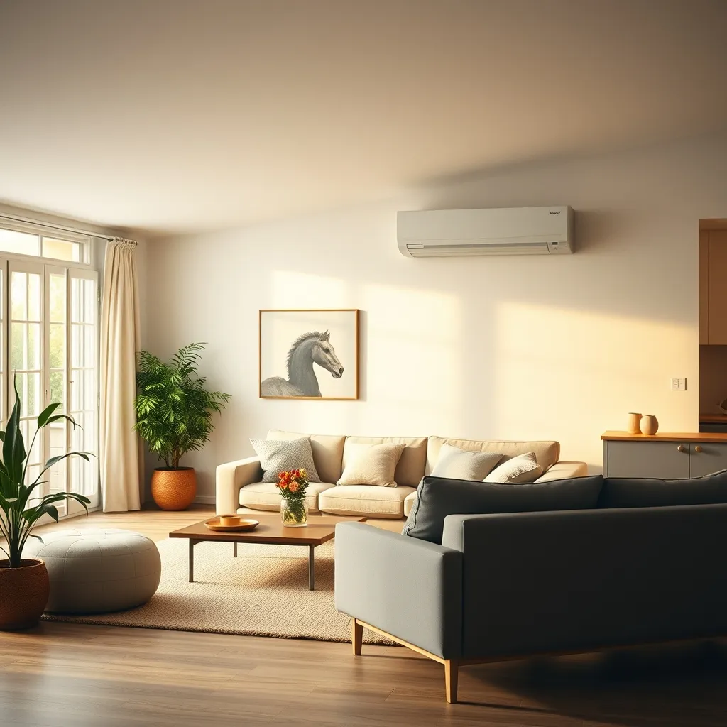 Split mural discret intégré dans un intérieur moderne pour un confort optimal toute l'année